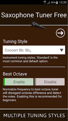 Saxophone Tuner android App screenshot 1